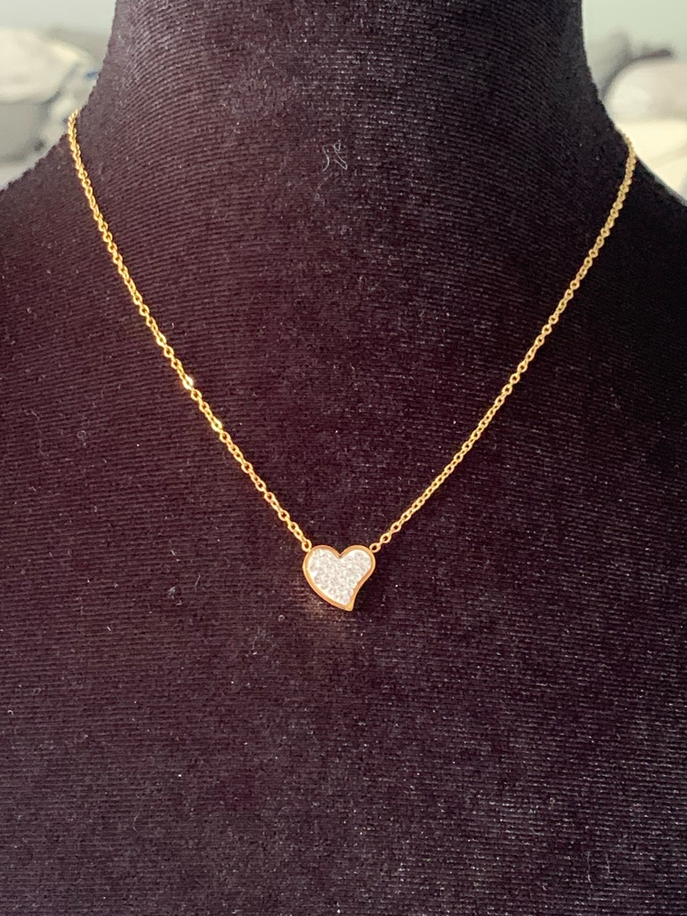 NWOT 18KGold layered/bonded CZ Heart l necklace/bracelet & earring set - Picture 15 of 16
